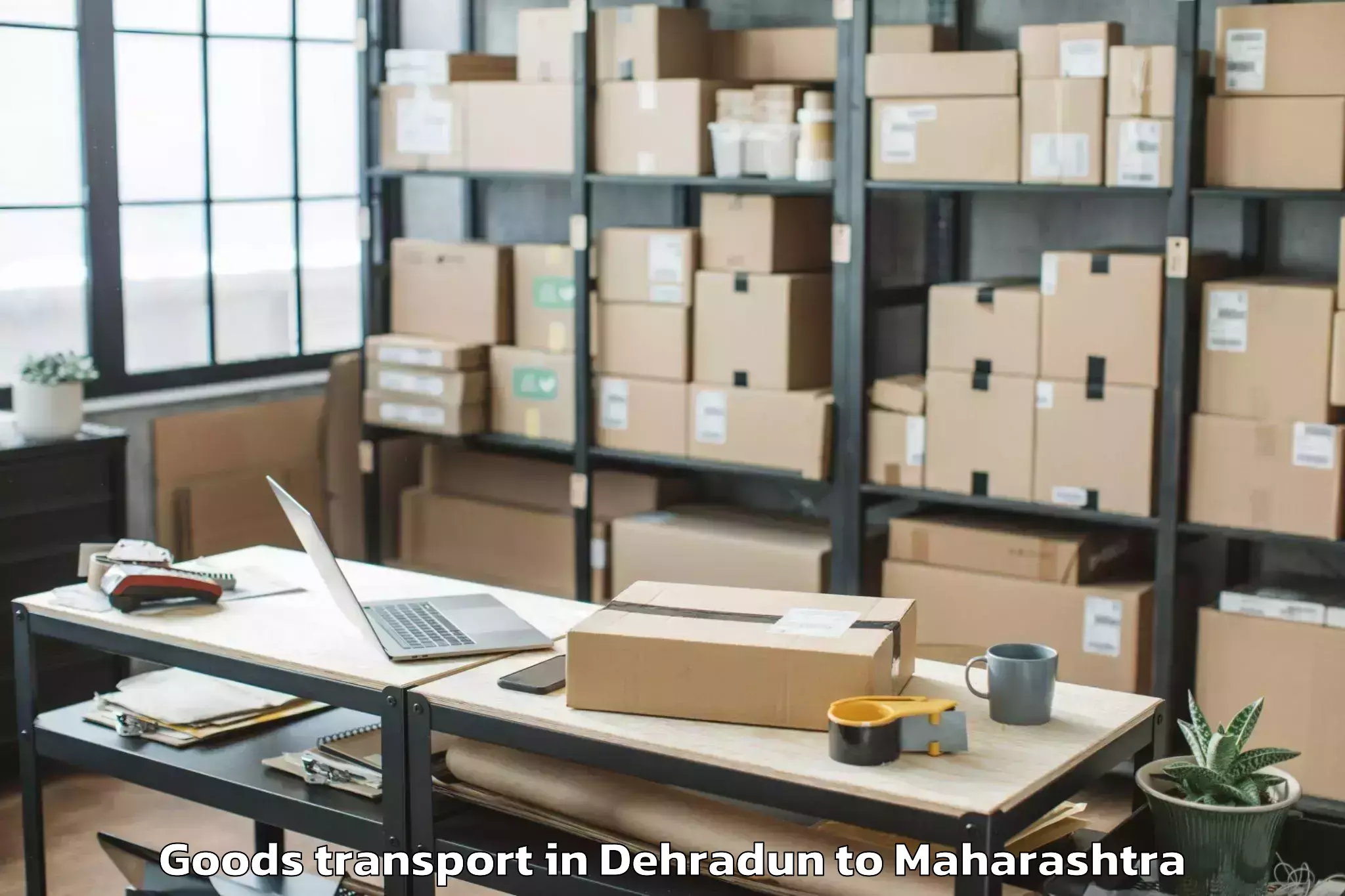 Book Dehradun to Shegaon Goods Transport